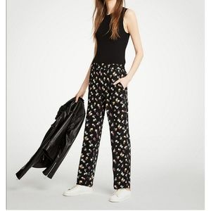NWT Ann Taylor black winter floral easy pant